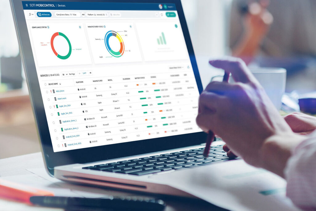 Zdjęcie laptopa z systemem Soti