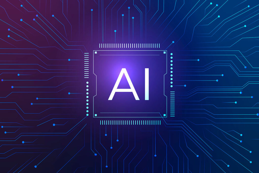 Grafika wizerunkowa z napisem AI – sztuczna inteligencja