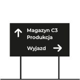 Ikona wolnostojących tablic informacyjnych typu wayfinding