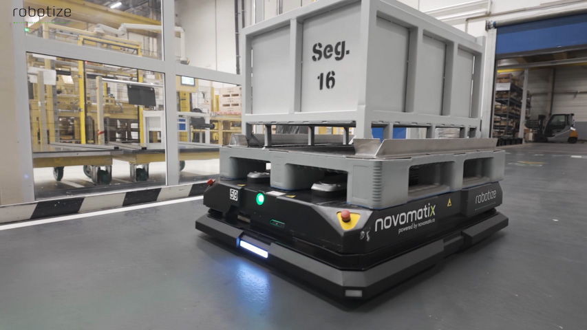 Roboty logistyczne Robotize w magazynie