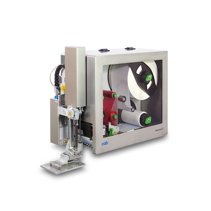 Industrial roll-to-roll finishing machine with metal housing, large white roller, and side control module.