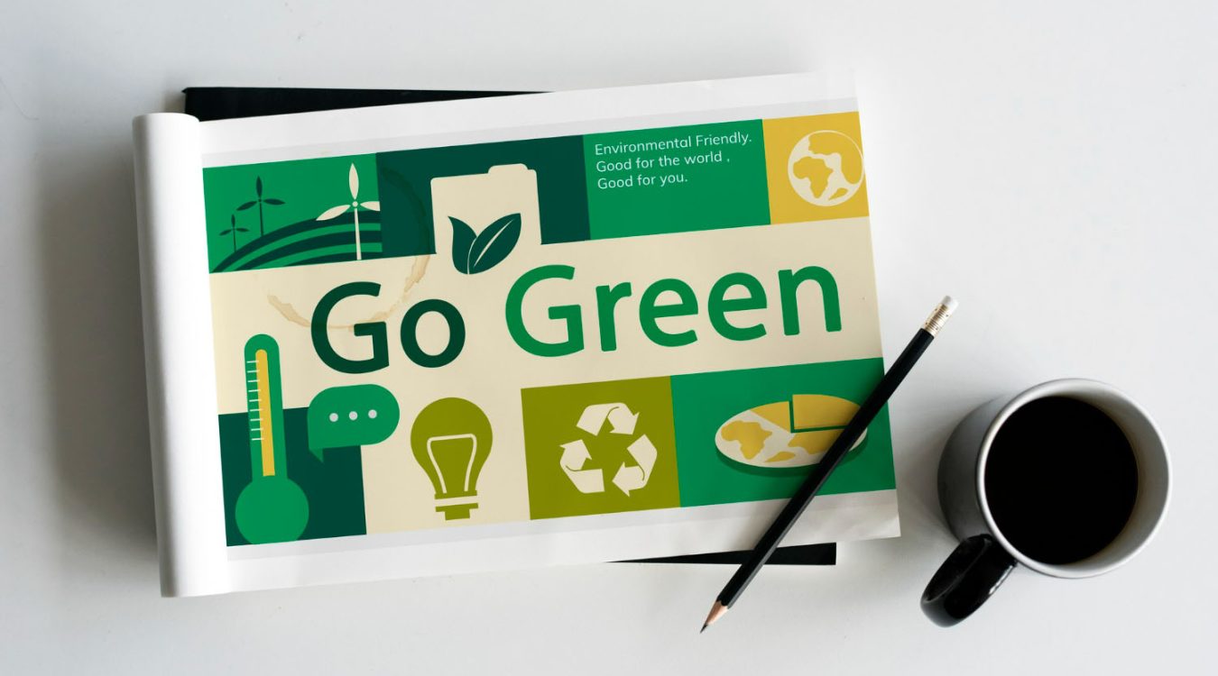 Go Green etykieta samoprzylepna. ekologia, ekologiczne etykiety, drukowane w drukarce do etykiet.