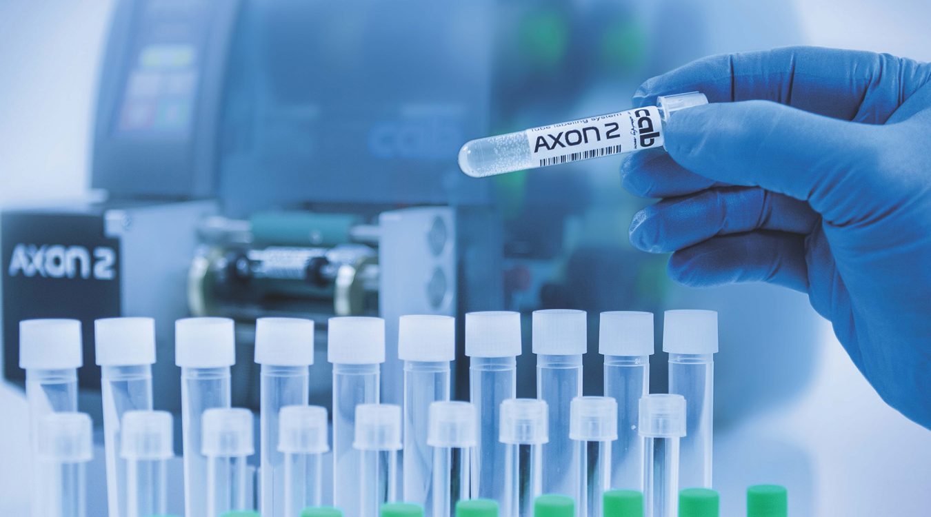 Fiolki z próbkami LAB oznaczone etykietą - Axon CAB