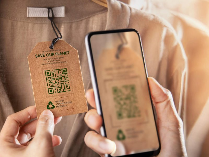 Photo of scanning a QR code with a phone