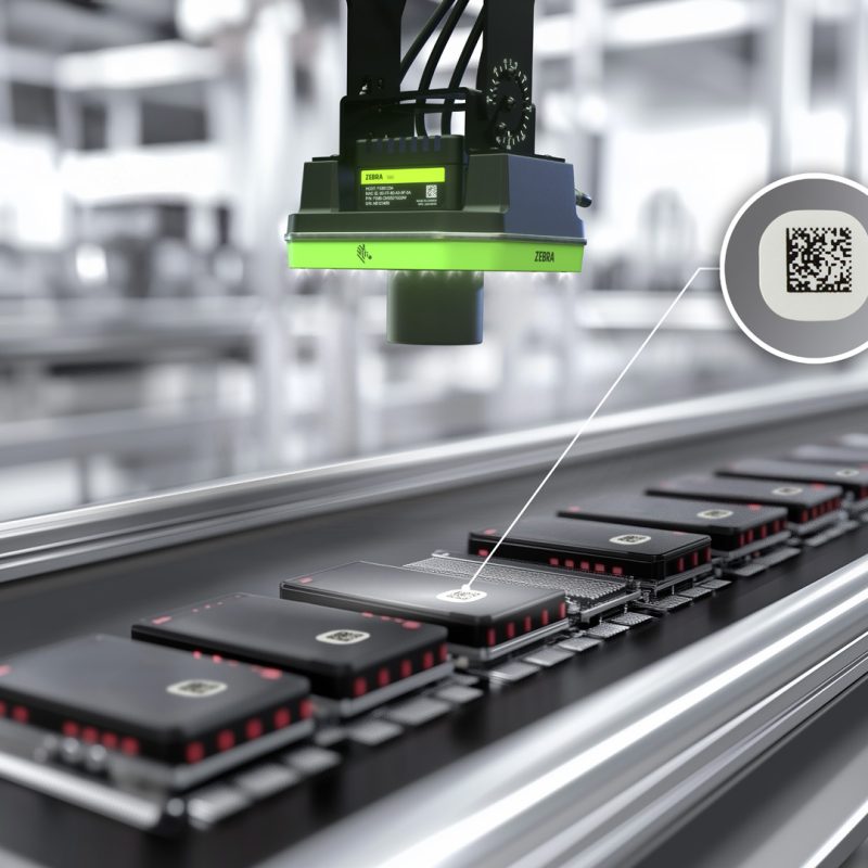 Chip vision quality control - Zebra Machine Vision and Data Matrix code scanning