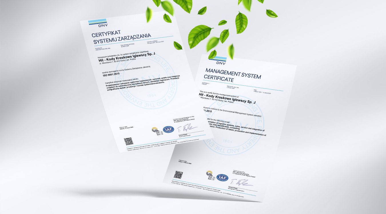 Mock up Certyfikatów Systemu Zarządzania ISO